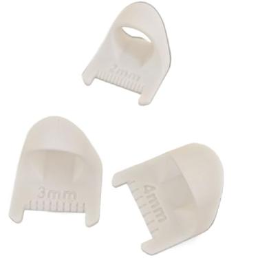 Imagem de 3 pcs, Agulha de costura de borda de 3 camadas Medidor de trava Ferramenta de montagem de costura Lockranding Guia de modelos de dedo para pontos quadrados Modelo de acolchoamento Artesanato DIY (Branco)