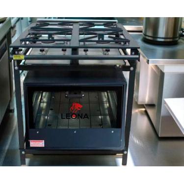 Imagem de Fogão Industrial 4 Bocas 30x30 Ap P5 com Forno Leona - Mr Fogões