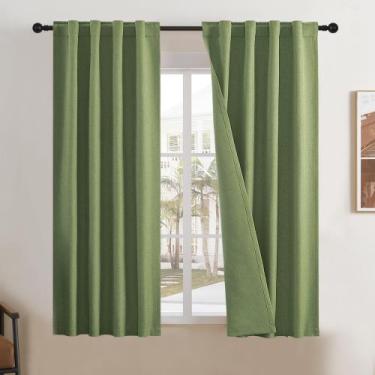 Imagem de Cortinas DUALIFE Blackout Linen 86x137cm, 2 painéis, verde sálvia
