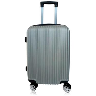 Imagem de Mala de Viagem ABS Premium, Bordô, Rodinhas Duplas 360°, Sistema de Cadeado Secreto, Ideal para Bagagem de Mão, Resistente a Impactos Prata