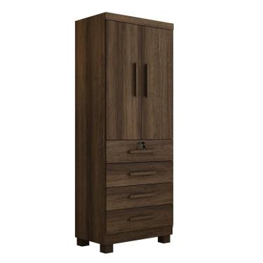 Imagem de Roupeiro Conjugado 2 Portas 4 Gavetas New Maia Benetil Imbuia