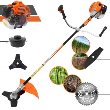 Imagem de Roçadeira Profissional Lateral Vulcan Vr520h À Gasolina 2t 52cc 2,5hp + Faca 2 Pontas Duraline 330mm 2,7mm + Faca 40 De