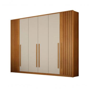 Imagem de Guarda Roupas 6 Portas Anapolis Ripado S/pes Valverde Cinamomo/off White