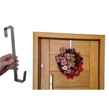 Imagem de Suporte inox Para Pendurar Guirlanda Porta Natalino Enfeite - LS