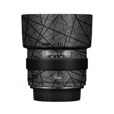 Imagem de Adesivo de lente de câmera EF 50 1.4 para Canon EF 50 mm F1.4 Película protetora de vinil decalque skin (cinza cruzado)