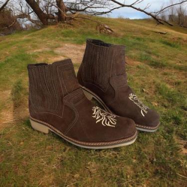 Imagem de Botina Cavalgada de Couro Legitimo Artesanal Unissex - Leather.Art, Ma