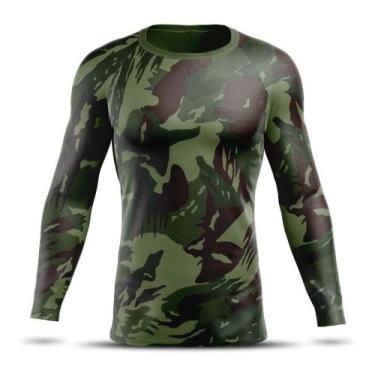 Imagem de Camisa Segunda Pele Tática Blusa Masculina Térmica Rashguard Manga Lon