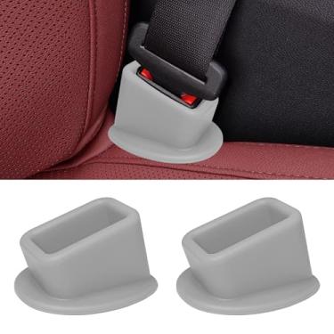 Imagem de SWQS Suporte de fivela de cinto de segurança 2 peças, reforço de fivela de cinto de segurança traseiro de carro de silicone para fácil acesso, capa de proteção de fivela de cinto de segurança
