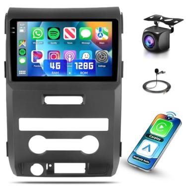 Imagem de Rádio estéreo 4G + 128G para Ford F150 2009-2014, tela sensível ao toque IPS de 9 polegadas/Android 13/Wireless CarPlay/Android Auto/DSP EQ/Navegação GPS/WiFi/5.0Bluetooth/FM/RDS/SWC/AHD