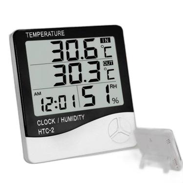 Imagem de Higrômetro Digital Sensor De Umidade Relógio E Termômetro