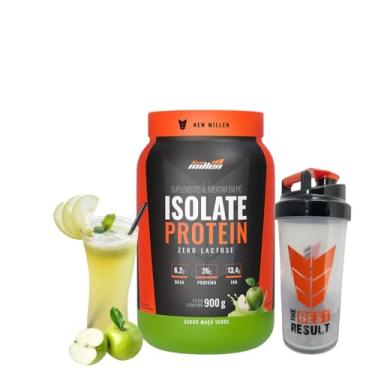 Imagem de Kit Whey Isolate Zero Lactose Maçã verde 900g + Coqueteleira 600ml New Millen