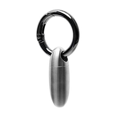 Imagem de TONYFY Porta-pílulas de titânio, organizador de comprimidos à prova d'água para viagem, bolso, bolsa – Estojo de metal prateado em forma de bala para medicamentos e vitaminas