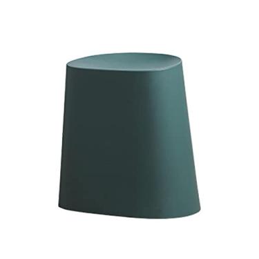 Imagem de Banqueta de troca de sapato banco de descanso de plástico banquinho resistente à água banquinho para pés para sala de estar para o quarto, azul marinho - 43 x 33 x 43 cm