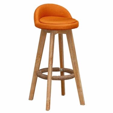 Imagem de LULUMAIC Maegan Banqueta de luxo com cadeiras giratórias traseiras acolchoadas de linho Talton