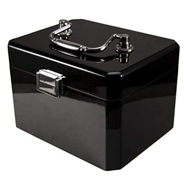 Imagem de Caixa de exibição de relógio de madeira organizadora preta superior caixa de madeira caixa de armazenamento de relógio moderno caixas de presente caixa de joias