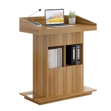 Imagem de YPDJVLTI Speech Podium Púlpito de madeira para igreja com gaveta e armário para palestras, casamentos, discursos, pódio moderno