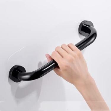 Imagem de FHSRAEIP Barras de apoio trilhos de banheira duráveis alça de segurança para banheiro escadas sem barreiras antiderrapante barra de apoio para vaso sanitário preto/ouro/antigo/prata