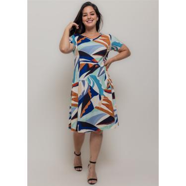 Imagem de Vestido Pau a Pique Estampado Azul