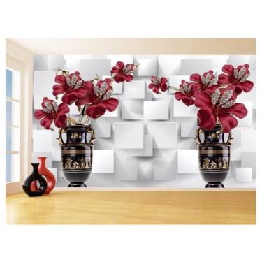 Imagem de Papel De Parede 3D Floral Textura Sala Flores 3,5M Xfl362 - Você Decor