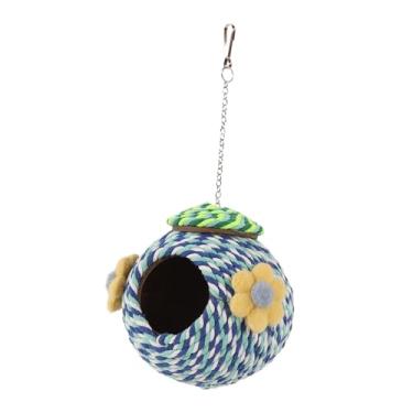 Imagem de Baoblaze Casinha de pássaros suspensa, habitat para animais de estimação, playground, para brincar e dormir, ideal para gaiolas de canários, hamsters e