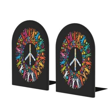 Imagem de Design colorido de autismo, suportes de livros de madeira, grandes, decorativos, antiderrapantes, resistentes, terminais de livros para escritório, escritório, biblioteca, escola, estudo, decoração