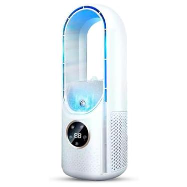 Imagem de SPXMQSS Ventilador de ar condicionado portátil, ventilador de umidificação, ar-condicionado móvel, mini refrigerador de ar para casa, escritório, viagem, branco