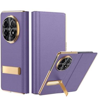 Imagem de YQODSZ Capa flip para Oppo Find N5 com suporte, [fecho magnético] [protetor de câmera] capa flip fina de couro PU clássico capa dura de policarbonato à prova de choque capa fólio para Oppo Find N5