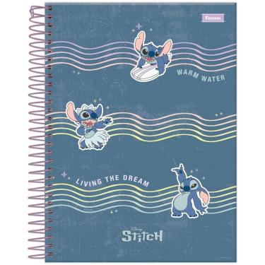 Imagem de Caderno Espiral Colegial Stitch Capa Dura 1 Matéria 80 Folhas Foroni Estampa 3