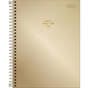 Imagem de Caderno Espiral Capa Dura Colegial 1 Matéria West Village Metalizado 80 Folhas Tilibra Dourado