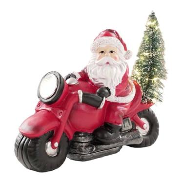 Imagem de predolo Decoração de Natal Iluminada, Escultura Luminosa, Estátua de Resina para Família e Amigos, Enfeite de Mesa para Clube, Lareira ou Armário, Motocicleta