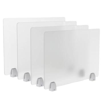 Imagem de 4 peças divisórias de mesa, divisórias de escritório, proteção de painel de mesa de privacidade, escudo de acrílico fosco de acrílico com grampos para escritórios escolas call centers - 50 cm C x 40