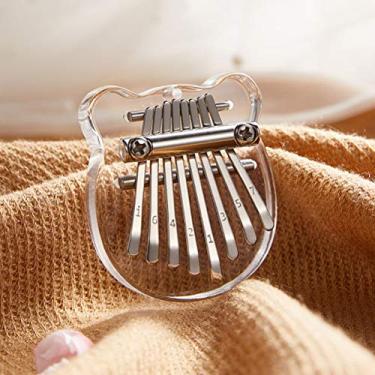 Imagem de Sanpyl Mini Kalimba Fofo Com 8 Botões, Instrumento Musical de Piano de Polegar para Amantes de Música Iniciantes (Branco)