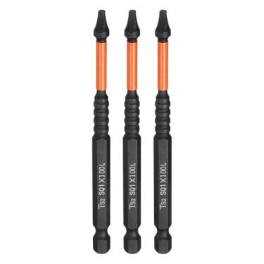 Imagem de HARFINGTON 3 peças de chaves de fenda de cabeça quadrada, haste sextavada de 1/10.2 cm, cabeça magnética SQ1, 10 cm de comprimento, S2, broca de aço para reparo, chave de fenda elétrica