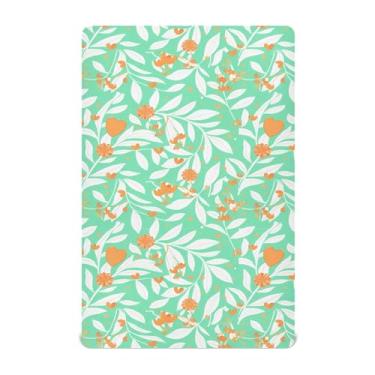 Imagem de Burbuja Lençol de berço de folhas botânicas para meninos e meninas, lençol com elástico 71 x 132 cm para colchões de berço padrão e infantil, macio e respirável