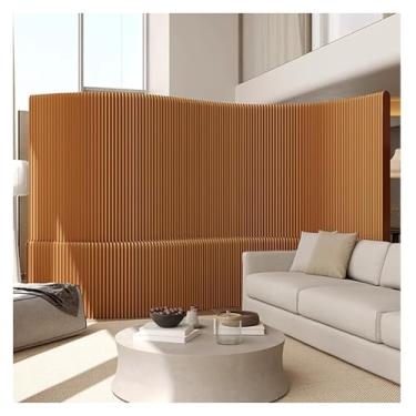 Imagem de Room divider Divisória de Papel para Ambientes, Biombo Dobrável Independente com Formato Ajustável para Privacidade.(Brown,300-400CMX180CM)