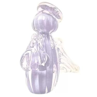 Imagem de Artigo Enfeite Mini Anjo Uriel Cristal Murano Lavanda 10cm Religioso Decorativo Feito à Mão Delicado