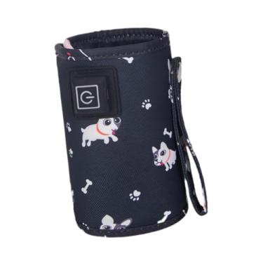 Imagem de TTETTZ Bolsa Aquecedora de Mamadeira USB para Leite, Ajustável e Isolada, Mantém a Mamadeira Aquecida para Viagens e Uso no Carro, Cachorro Preto