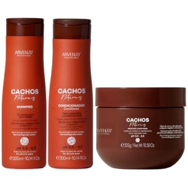 Imagem de Kit Shampoo Condicionador E Mascara Cachos Naturais Arvensis Cabelos Crespos Definição Vegano 300ml