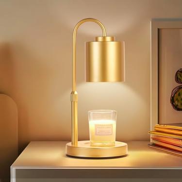 Imagem de CASTLELIFE Lâmpada de aquecedor de velas com temporizador e regulador, aquecedor elétrico de cera derretida de altura ajustável para velas de jarra, presentes para decoração de casa de mãe, ouro