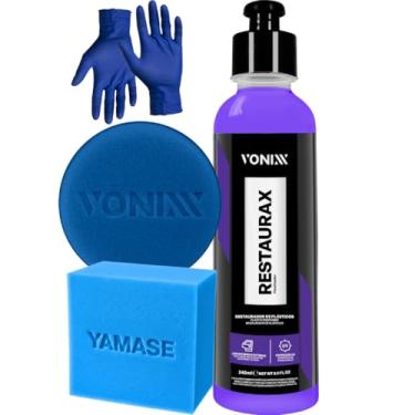 Imagem de Kit Restaurax Renova Plástico Aplicador Vonixx Luva Nitrílica Espuma Yamase
