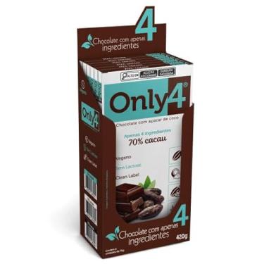 Imagem de Display 6 Chocolate Tablete Com Cacau 70% Vegano - Only 4