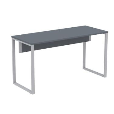 Imagem de Mesa Escritório P25 Tub Pandin 150 cm (larg) Tampo Mdp Grafito Pé Aço Tubular Cinza