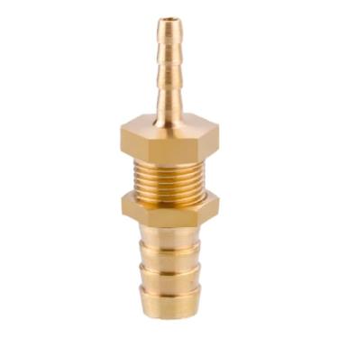 Imagem de MOUMOUTEN Encaixe de farpa de mangueira de latão, caminhos de desvio, emendador de metais, emendador de farpa, emendador de junção, conector adaptador de mangueira para óleo de ar e água (10 mm a 4 mm