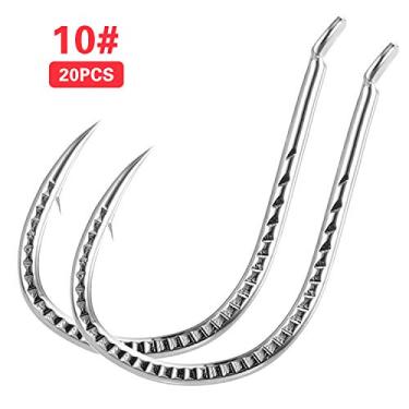 Imagem de 20 PCS Anzóis de Pesca Aço Alta Carbono com Barbas Design Canal Múltiplo Isca Mole Jig Fish Práticos Resistência Equipamento Protege a Linha Ferramenta Maravilhosa para Amantes