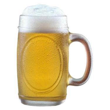 Imagem de Caneca para Chopp Cerveja 360ml Vidro Resistente Transparente Bar Restaurante (Unidade)