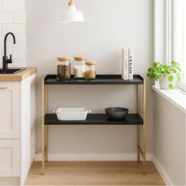 Imagem de Aparador Estante Multiuso Para Cozinha 2 Prateleiras Londres Pé de Fer