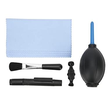 Imagem de O kit de limpeza de câmera 5 em 1 é um acessório essencial para limpeza de lentes DSLR e câmera. Inclui uma escova de limpeza de poeira, soprador de ar, lenços, pano limpo e kit de lenços de lente. T