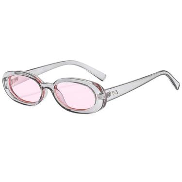 Imagem de Óculos de Sol Femininos e Masculinos Ovais com Estampa de Leopardo Pequena, Proteção UV400, Ideais para Esportes ao Ar Livre, Corrida e Ciclismo, Cinza e Rosa