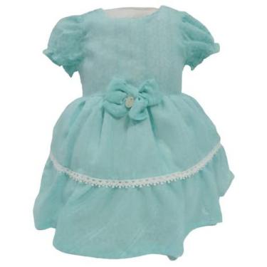 Imagem de Vestido Luxo Estampado Bebê Menina Paraiso Verão Ref 13956, Azul pisci