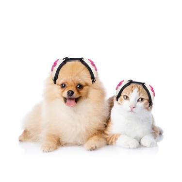 Imagem de Ninuo Protetores de ouvido calmantes para gatos e cães pequenos - para alívio da ansiedade - Cancelamento de ruído para fogos de artifício, tempestades, cuidados com animais de estimação e secagem à